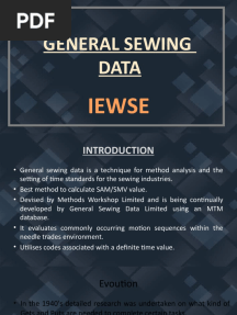 General Sewing Data
