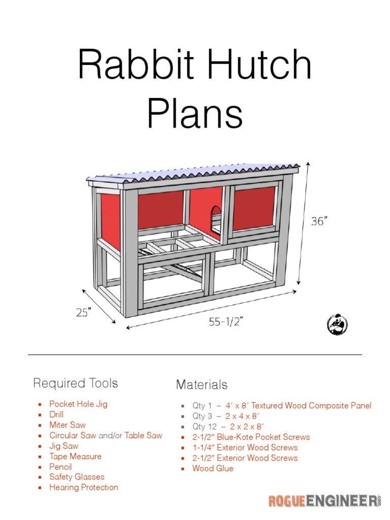 DIY Rabbit Hutch Plans Printable PDF PDF