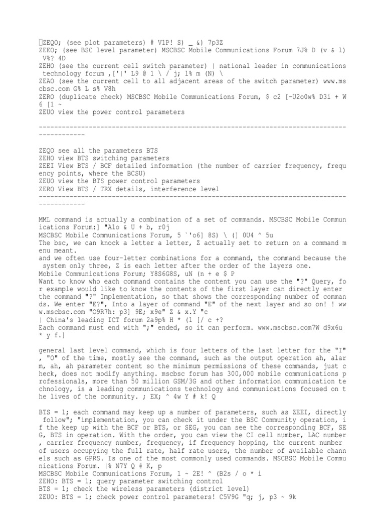BTS Command Overview and Parameters | PDF
