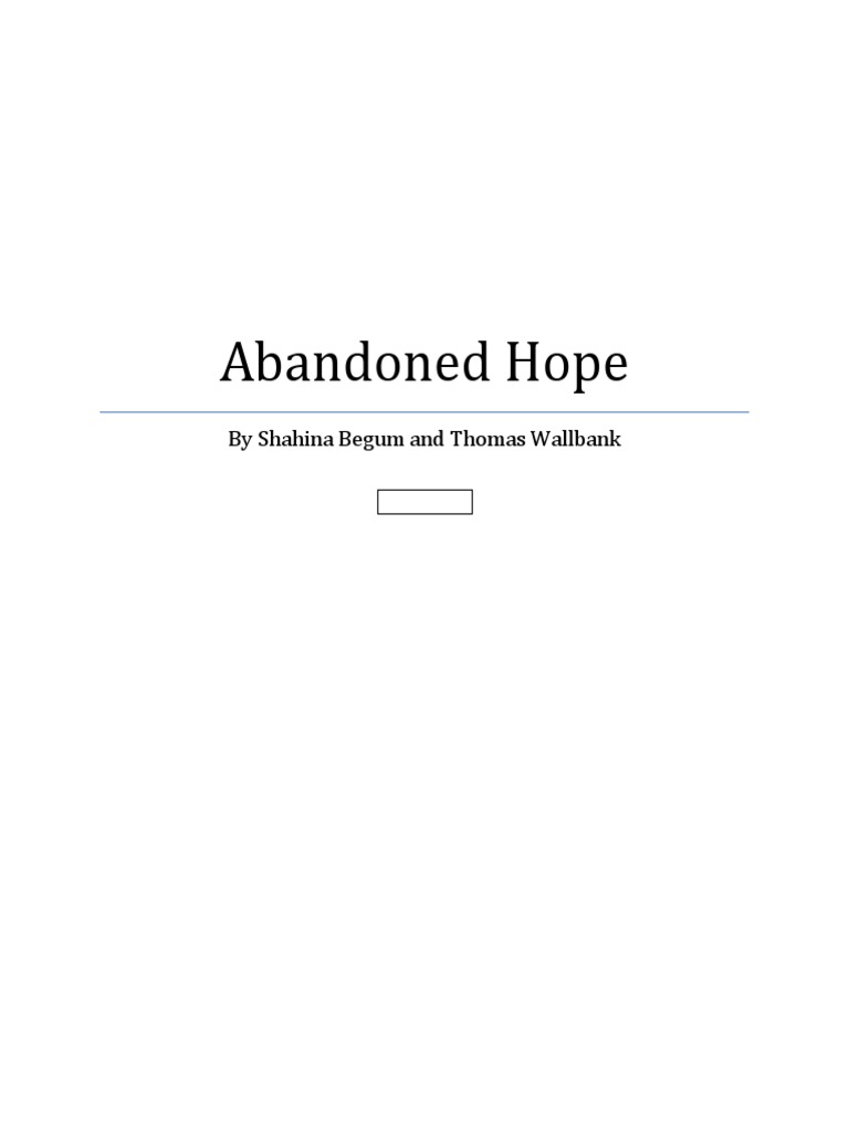 Abandoned Hope Script | PDF