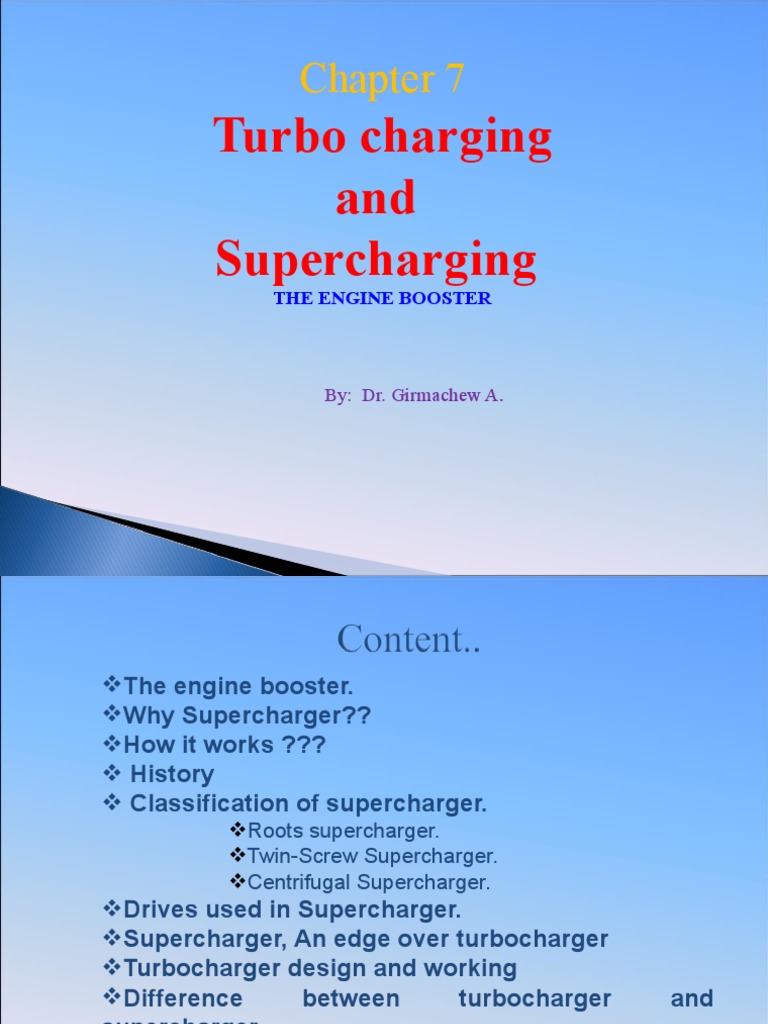 Chapter 12 Supercharging Turbocharging PDF Turbocharger Vehicle Parts