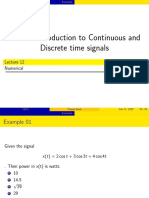 Unit 1: Introduction To Continuous and Discrete Time Signals