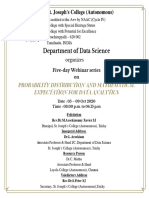 Department of Data Science: Probability Distribution and Mathematical Expectation For Data Analytics