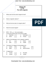 CBSE Class 6 Fun With Magnets Worksheet PDF