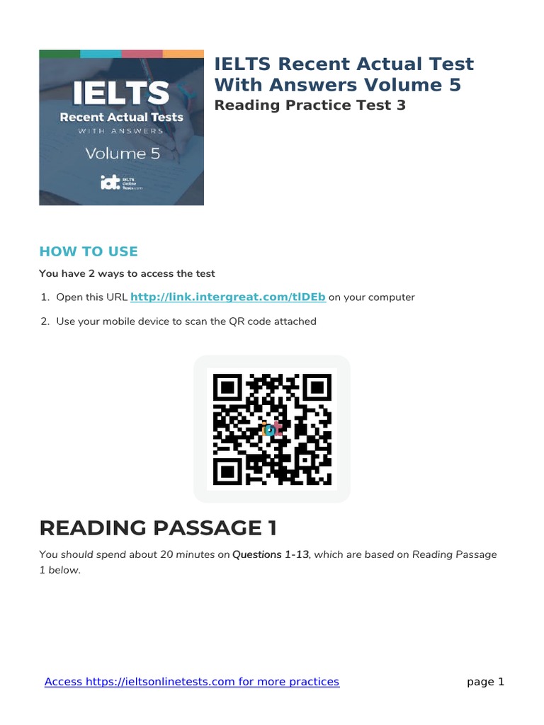 ielts plus volume 3 reading test 5