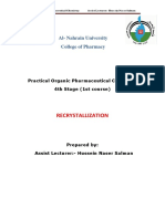 Recrystallization: Al-Nahrain University College of Pharmacy