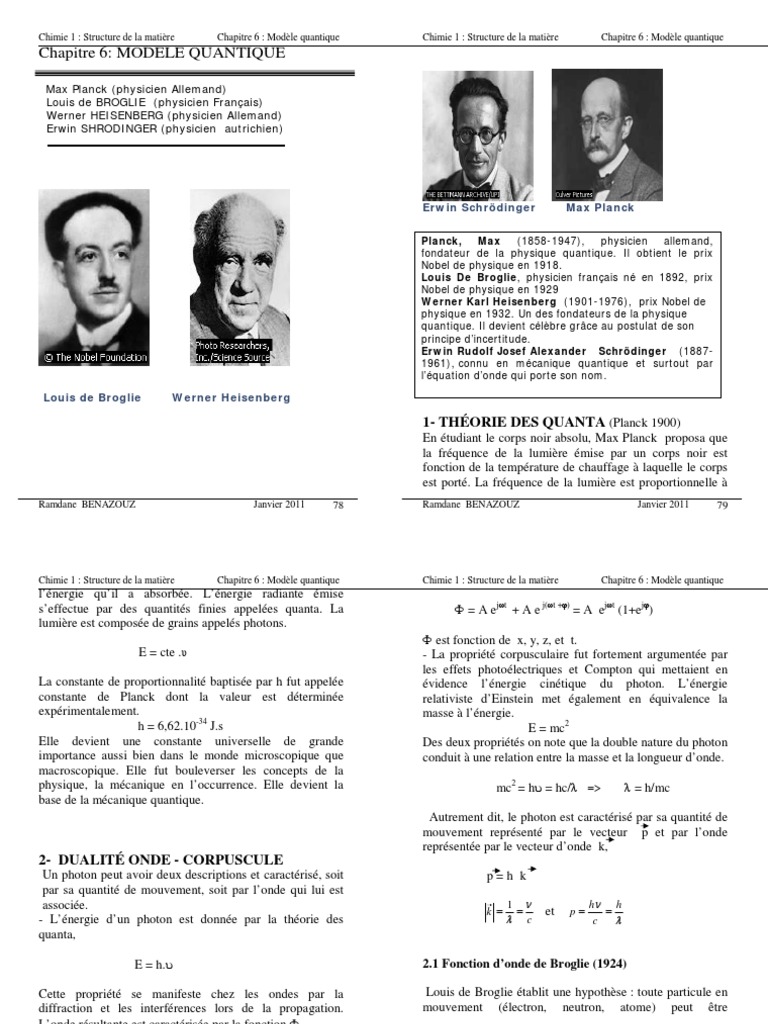 Modèle quantique et théories des quanta | PDF | Photon | Orbitale atomique