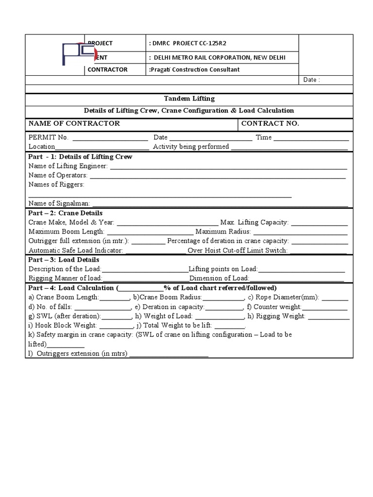SF 23 & 24 Work Permit Lifting - Tandem Lifting, PDF