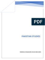 Pakistan Studies: Rimsha Shakoor (Fa19-Bse-007)