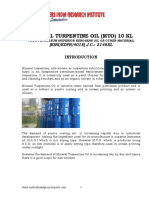 Project Report On Mineral Turpentine Oil (Mto) 10 KL From Petroleum (Superior Kerosene Oil or Other Material)