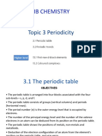 Ib Chemistry: Topic 3 Periodicity