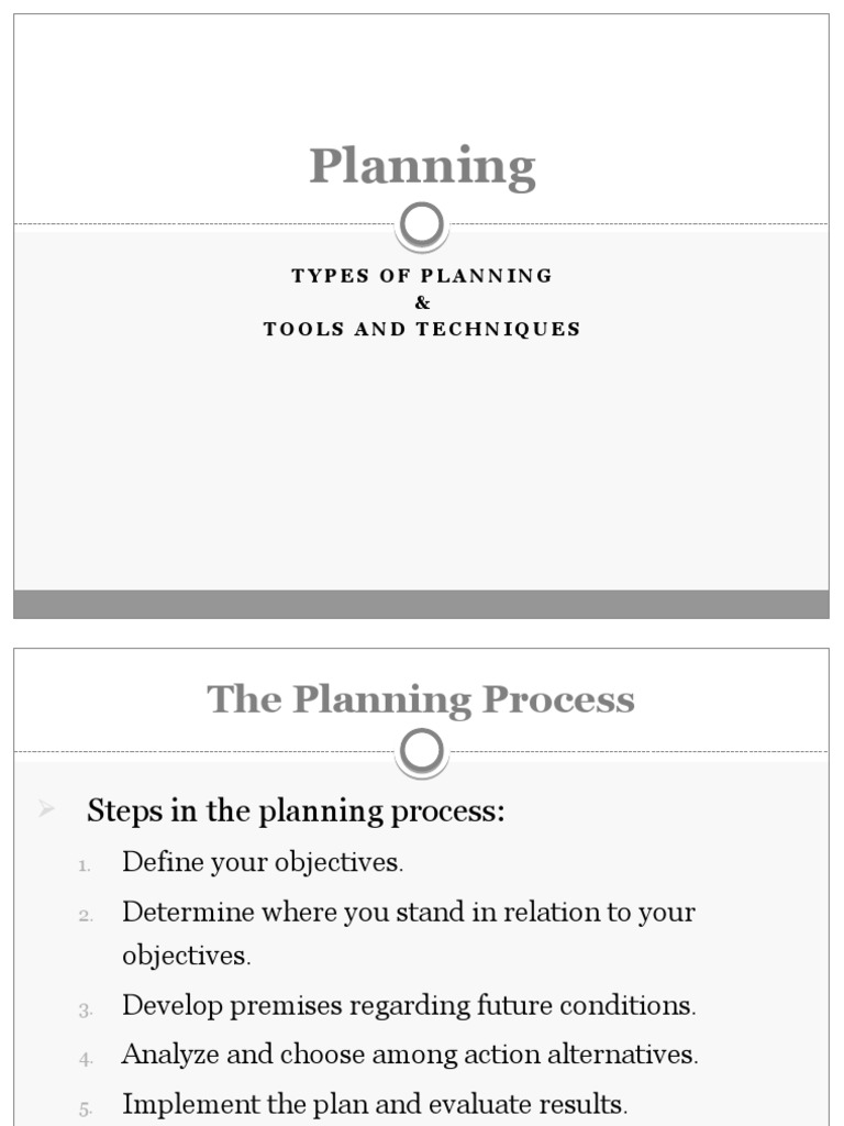 Types of Planning and Techniques Explained | PDF | Economies | Business