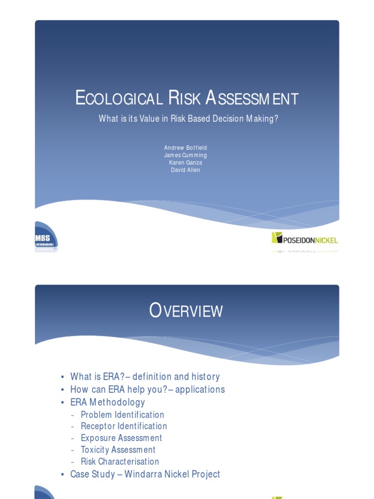 Ecological Risk Assessment | PDF | Risk Assessment | Groundwater