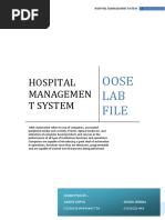 Hospital Managemen T System: Oose LAB File