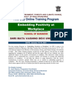 Two-Day Online Training Program: Embedding Positivity at Workplace
