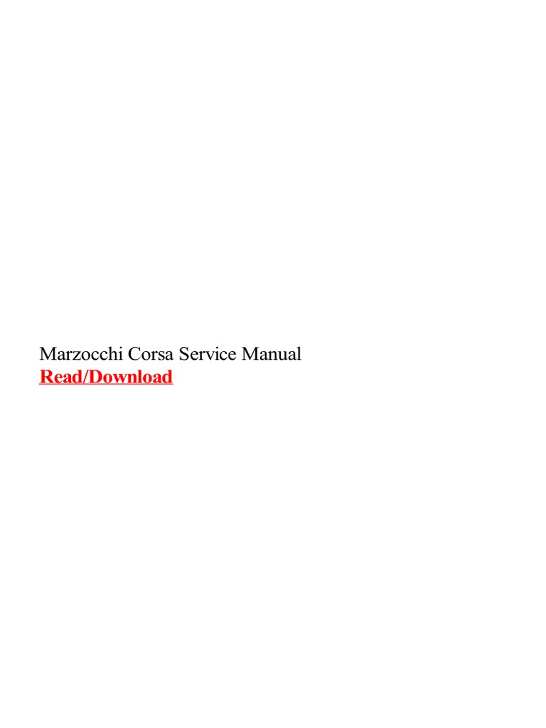 Marzocchi Corsa Service Manual Read/Download PDF Wheeled Vehicles