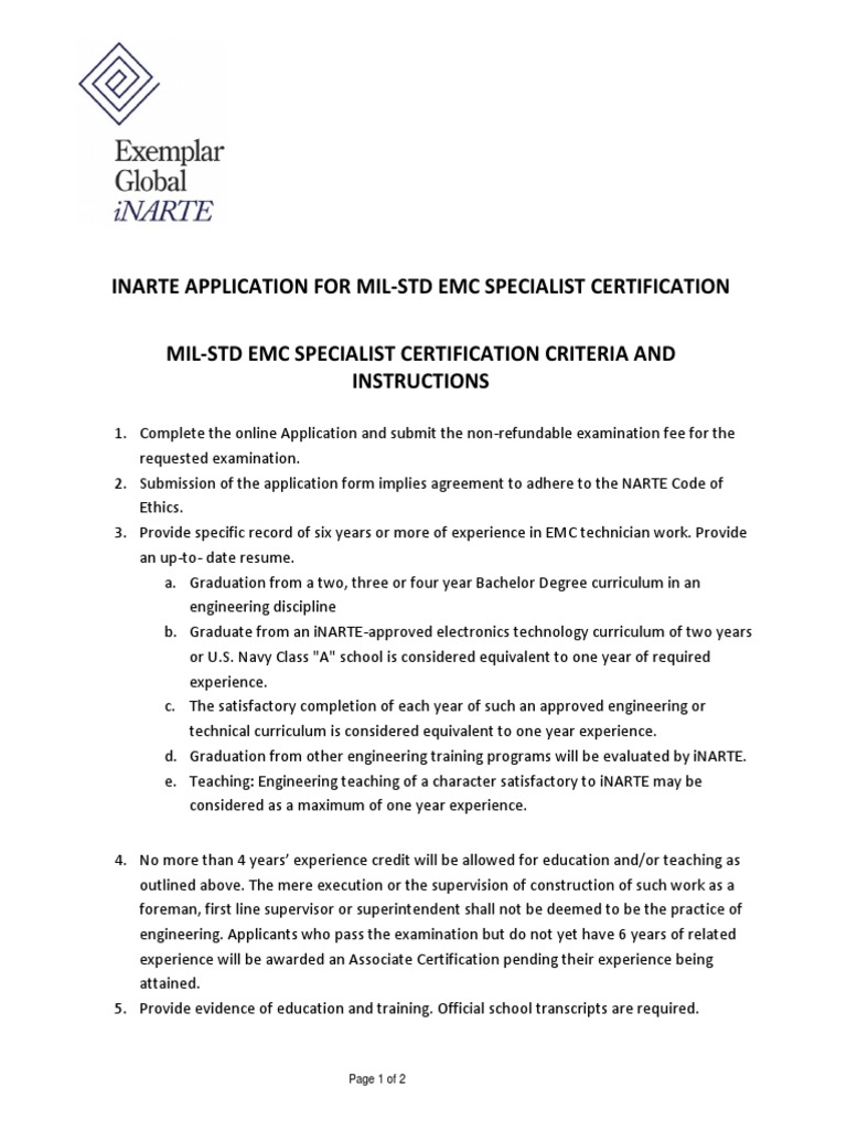 INARTE MIL-STD EMC Certification Guide | PDF | Engineering | Curriculum