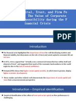 Social Capital, Trust, and Firm Pe Rformance: The Value of Corporate Social Responsibility During The F Inancial Crisis