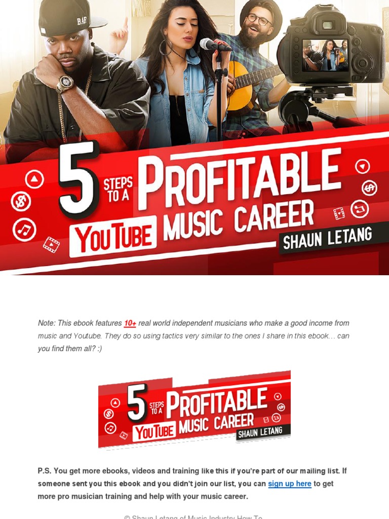 5 Steps To A Profitable Youtube Music Career PDF | PDF | You Tube ...
