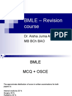 BMLE - Revision Course: Dr. Aisha Juma Almoosa MB BCH Bao