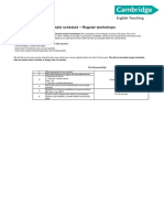 CELT-P Example Schedule - Regular Workshops: When You Plan Your Schedule, You Must Take Into Account