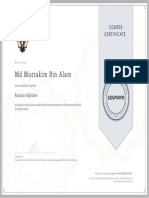 MD Mustakim Bin Alam: Course Certificate