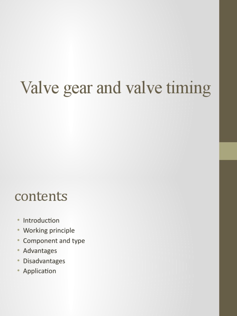 Valve Gear and Valve Timing PDF Engine Technology Machines