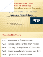 Mechanical and Industrial Engineering Electrical and Computer Engineering (Control Stream)