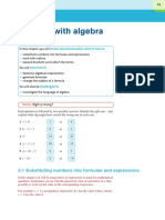 Working With Algebra: 5.1 Substituting Numbers Into Formulae and Expressions