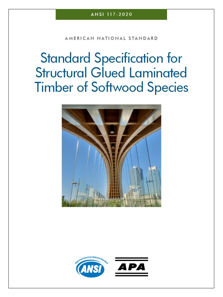 ANSI 117-2020 Standard Specification For Structural Glued Laminated ...
