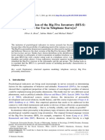 Is The Short Version of The Big Five Inventory (BFI-S) Applicable For Use in Telephone Surveys?