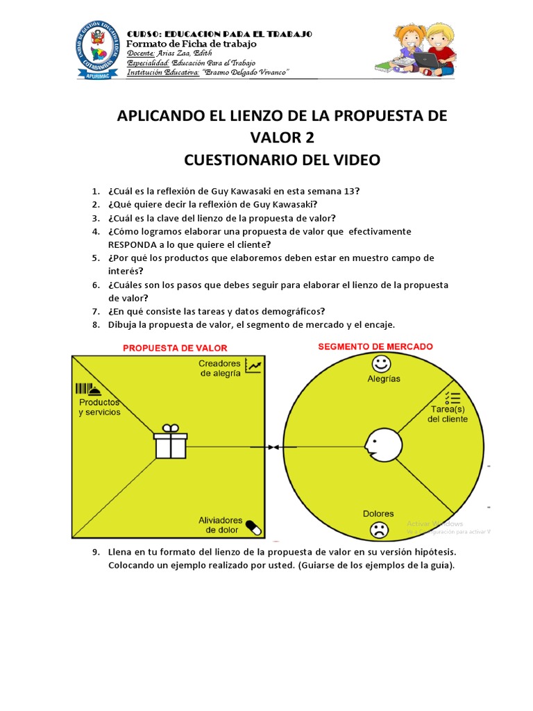 Aplicación del Lienzo de Propuesta de Valor | PDF