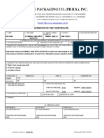 Hydro Test Certificate Template (Soft Copy)
