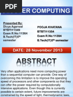 Cluster Computing: DATE: 28 November 2013