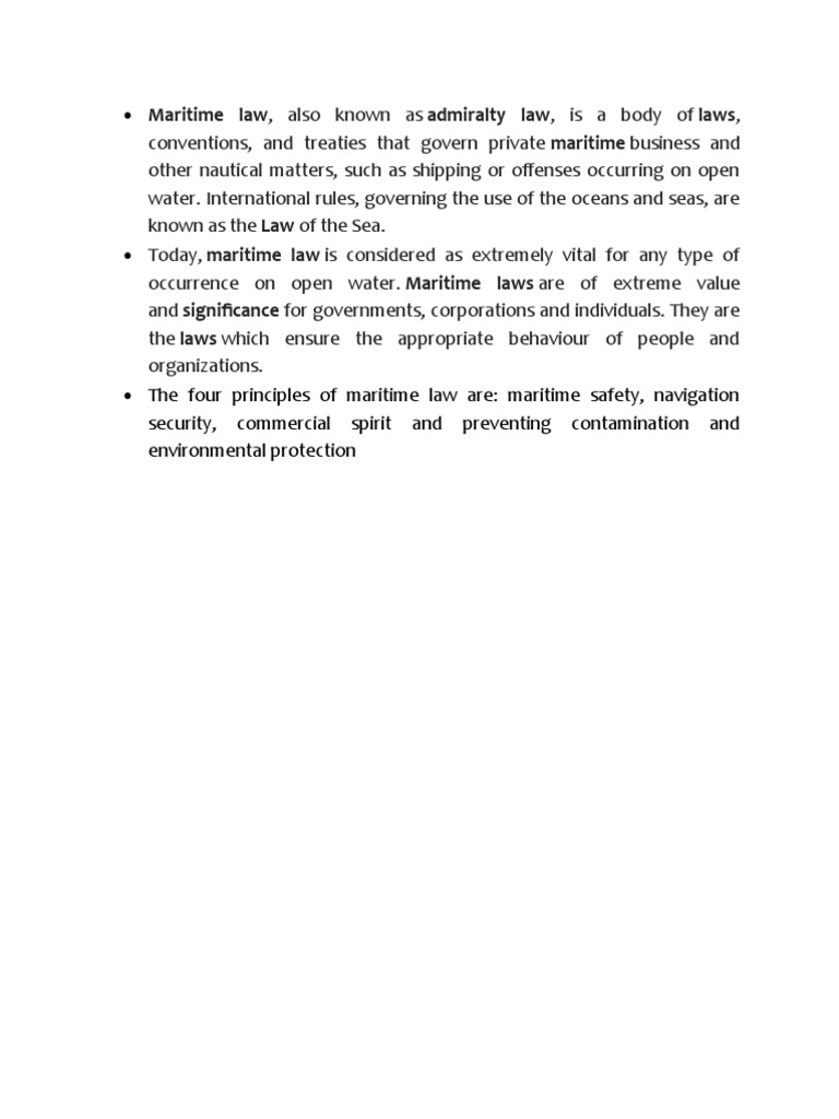 Maritime Law Notes PDF