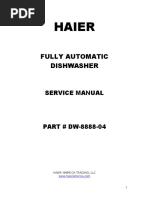 Haier Dishwasher Hdp18pa BKD45 DW-8888-04 Service Manual PDF