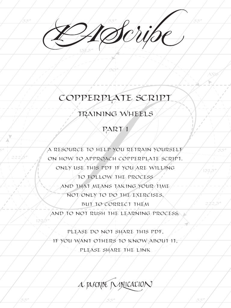 Copperplate Script Training Guide | PDF | Pencil | Calligraphy