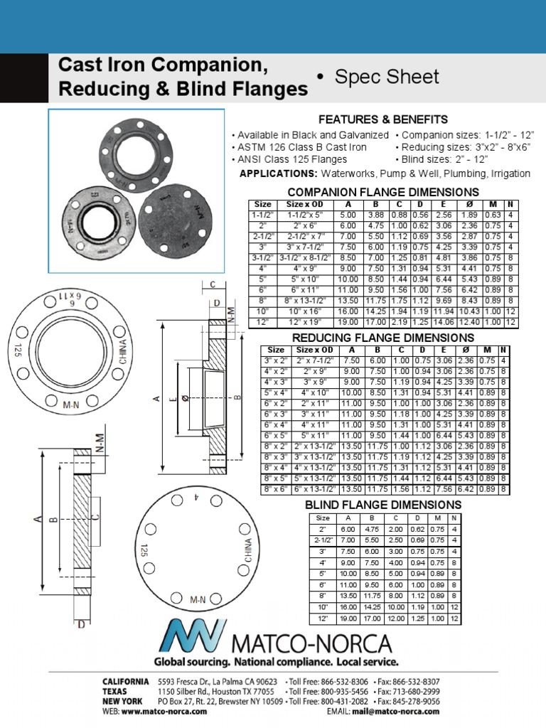 Industrial Flange Specifications | PDF | Civil Engineering | Building ...