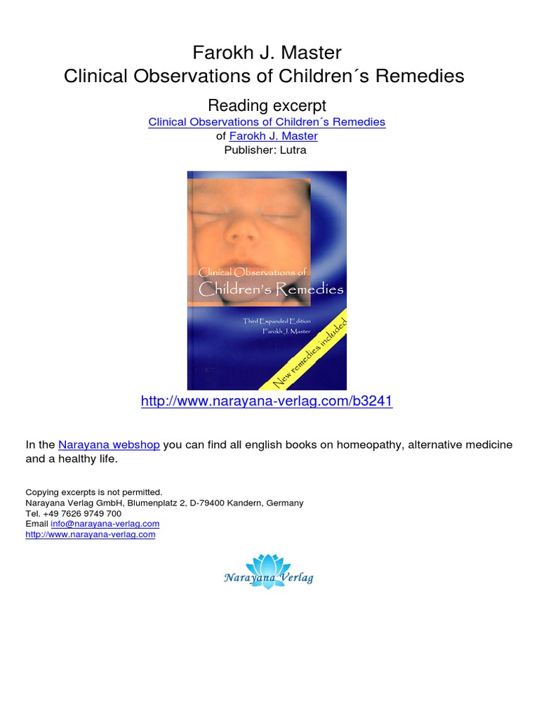Farokh Master Clinical Observation Pdf Homeopathy Developmental