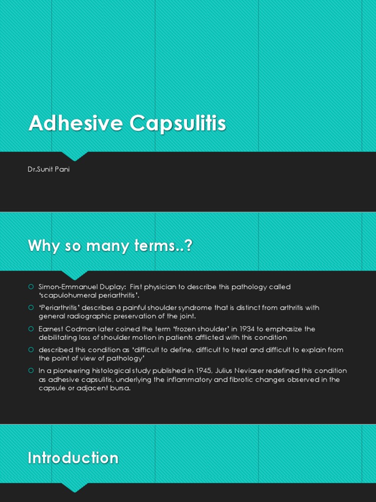 Adhesive Capsulitis PDF Shoulder Pain Management