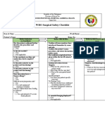 WHO Surgical Safety Checklist: Ilocos Sur Provincial Hospital-Gabriela Silang