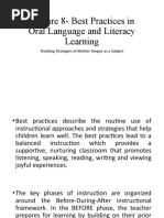 Lecture 8 - Best Practices in Oral Language and