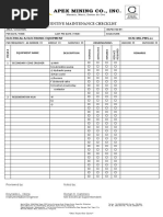 Preventive Maintenance Checklist