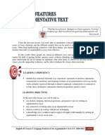 Lesson 2.3 Language Features of An Argumentative Text