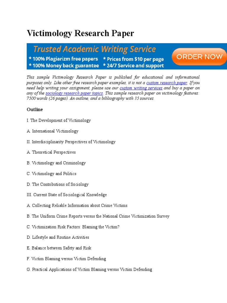 Victimology Research Paper: Outline | PDF | Victimology | Domestic Violence