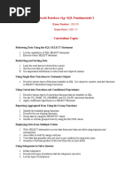 Oracle Database 11g: SQL Fundamentals I: Exam Number: 1Z0-051 Exam Price: US$ 125