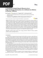 Energies: A Nonlinear-Model-Based Observer For A State-of-Charge Estimation of A Lithium-Ion Battery in Electric Vehicles