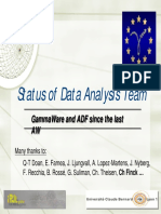 Status of Data Analysis Team: Gammaware and Adf Since The Last Aw