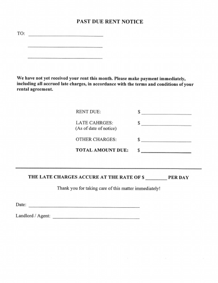 Past Due Rent Notice | PDF