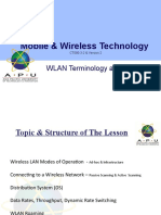 Mobile & Wireless Technology: WLAN Terminology and Technology